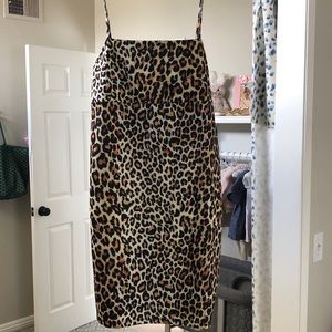 Leopard print knit mini dress